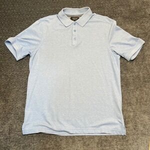 Nordstrom Mens Shop Light Blue Polo Shirt Short Sleeve Casual Everyday Size M